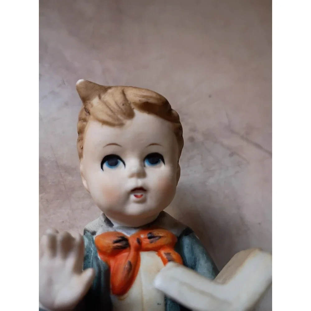 Vintage UCGC Korea Porcelain Figurine Set Boy Reading & Girl Watering Flowers